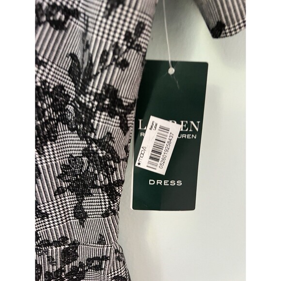 $180 Ralph Lauren Women's Black Pembrook Floral Knit Baba A-Line Day Dress Sz 10 - Picture 7 of 14
